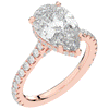 4.60CT.TW PEAR LAB DIAMOND UNDERHALO SOLITAIRE ENGAGEMENT RING - Nazarelle