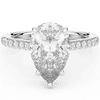4.60CT.TW PEAR LAB DIAMOND UNDERHALO SOLITAIRE ENGAGEMENT RING - Nazarelle