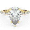 4.60CT.TW PEAR LAB DIAMOND UNDERHALO SOLITAIRE ENGAGEMENT RING - Nazarelle