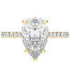 4.60CT.TW PEAR LAB DIAMOND UNDERHALO SOLITAIRE ENGAGEMENT RING - Nazarelle