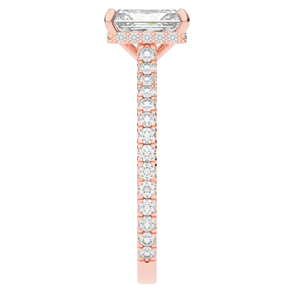 2.10CT.TW RADIANT LAB DIAMOND UNDERHALO SOLITAIRE ENGAGEMENT RING - Nazarelle
