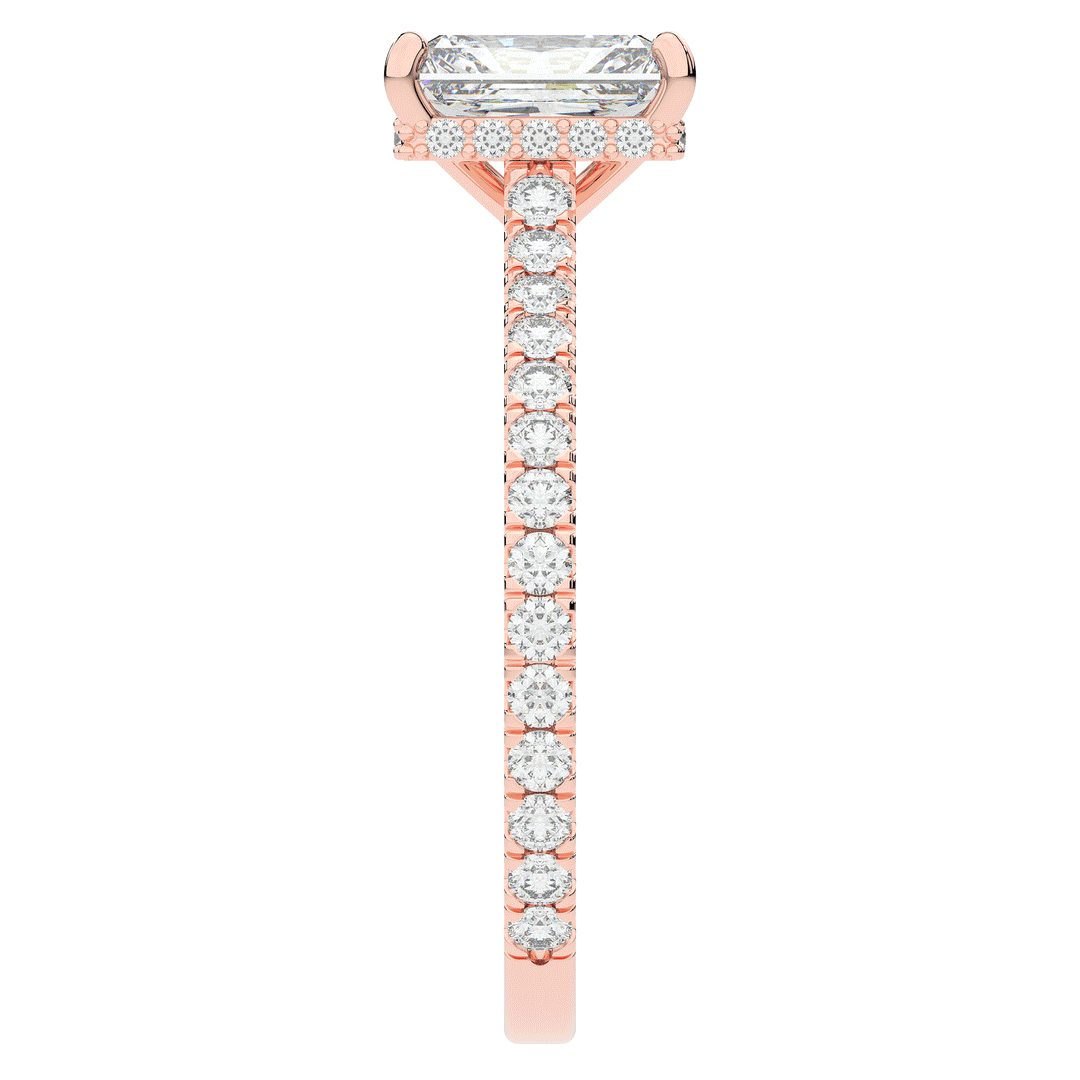 2.10CT.TW RADIANT LAB DIAMOND UNDERHALO SOLITAIRE ENGAGEMENT RING - Nazarelle