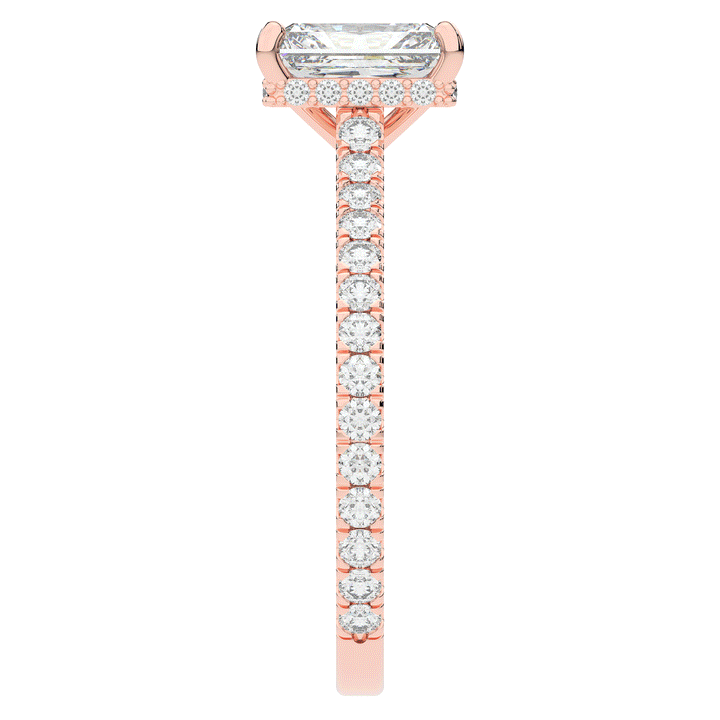 2.10CT.TW RADIANT LAB DIAMOND UNDERHALO SOLITAIRE ENGAGEMENT RING - Nazarelle
