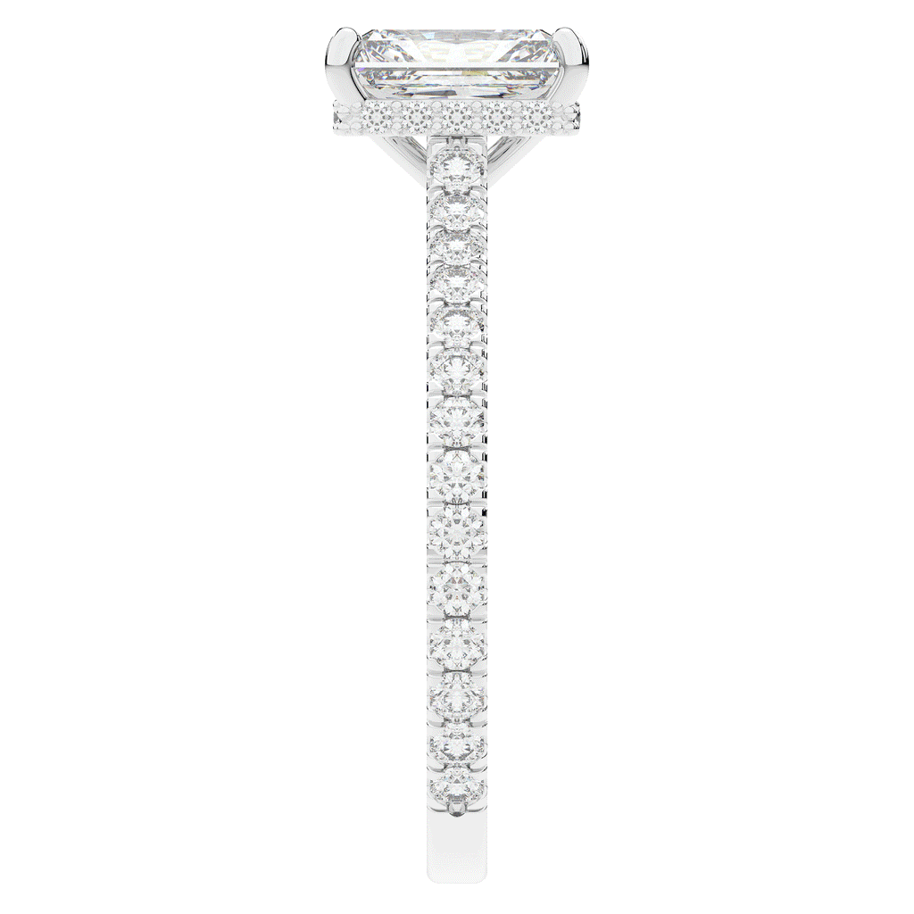 2.10CT.TW RADIANT LAB DIAMOND UNDERHALO SOLITAIRE ENGAGEMENT RING - Nazarelle