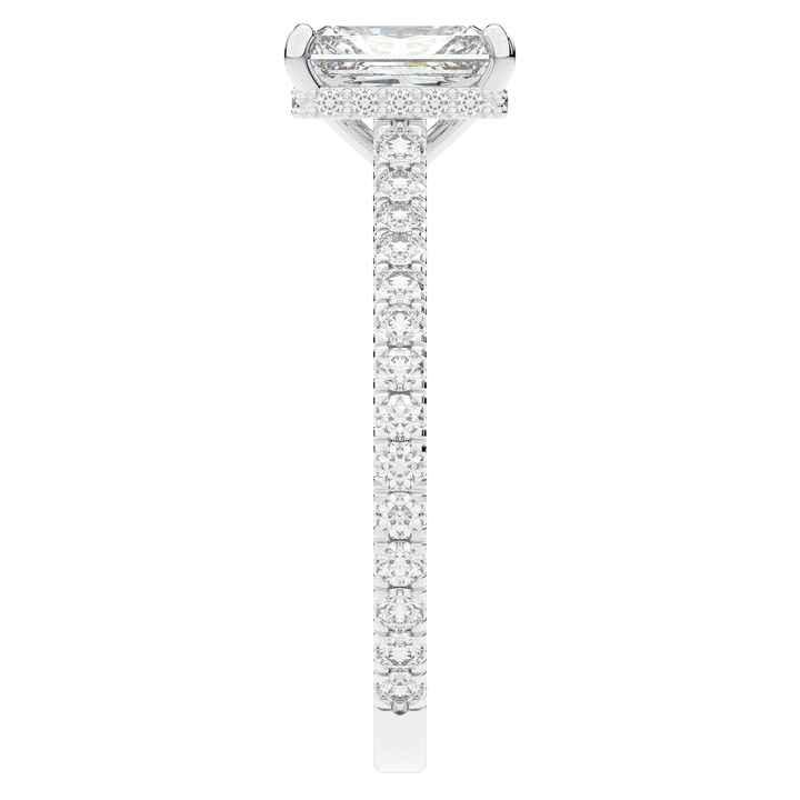 2.10CT.TW RADIANT LAB DIAMOND UNDERHALO SOLITAIRE ENGAGEMENT RING - Nazarelle
