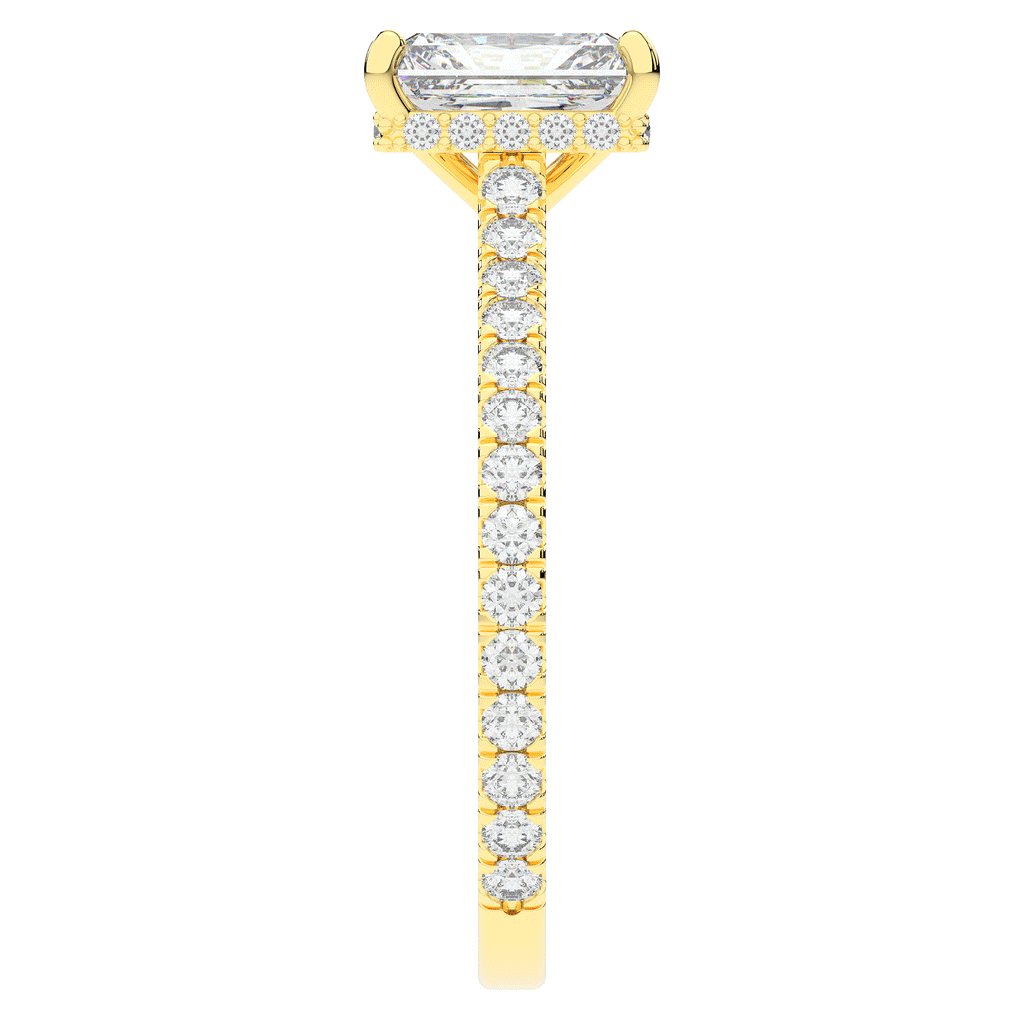 2.10CT.TW RADIANT LAB DIAMOND UNDERHALO SOLITAIRE ENGAGEMENT RING - Nazarelle