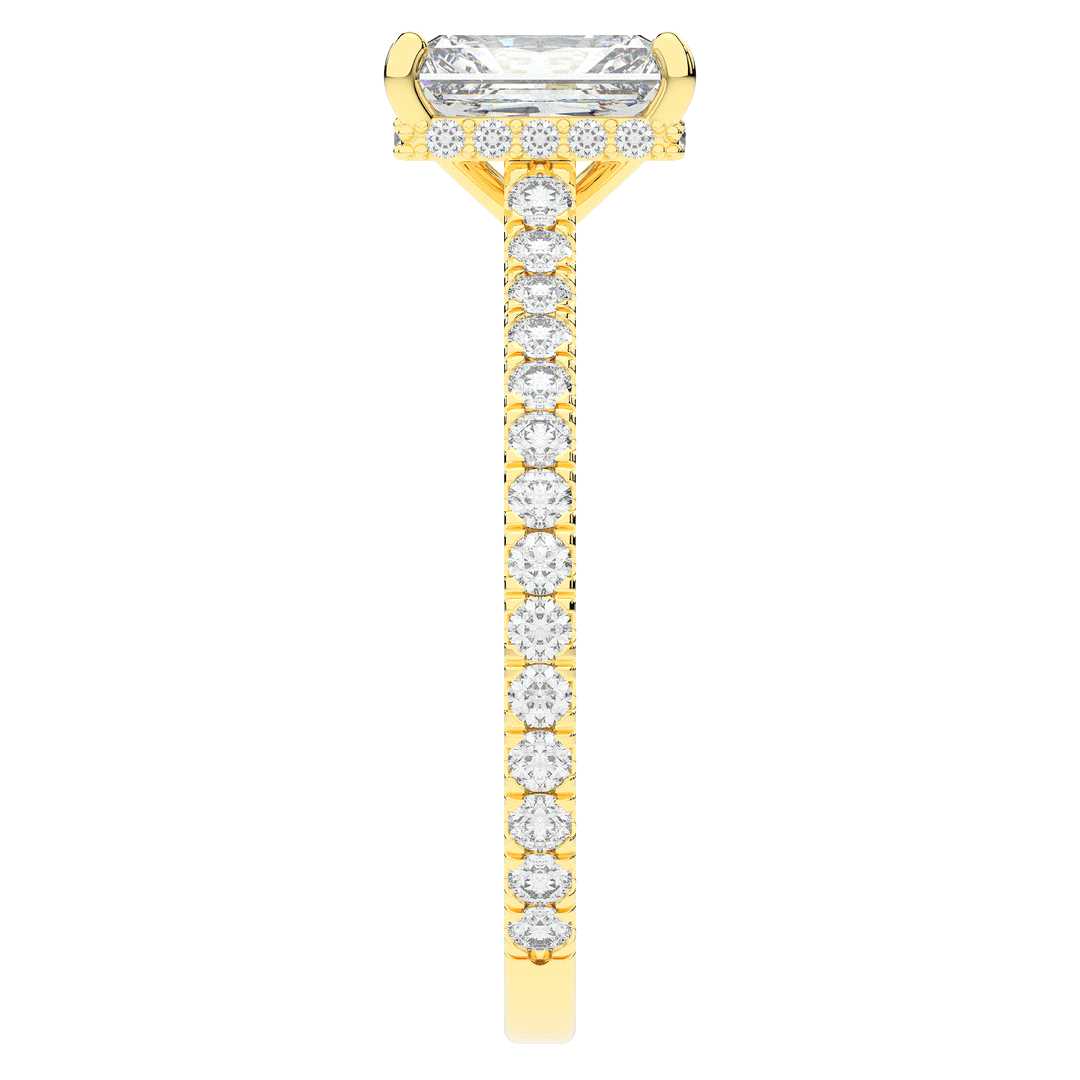 2.10CT.TW RADIANT LAB DIAMOND UNDERHALO SOLITAIRE ENGAGEMENT RING - Nazarelle