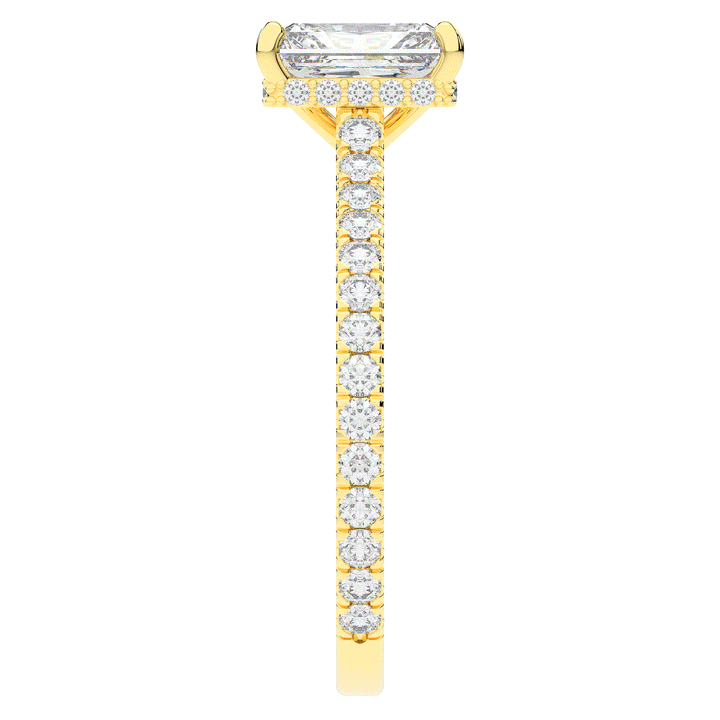 2.10CT.TW RADIANT LAB DIAMOND UNDERHALO SOLITAIRE ENGAGEMENT RING - Nazarelle