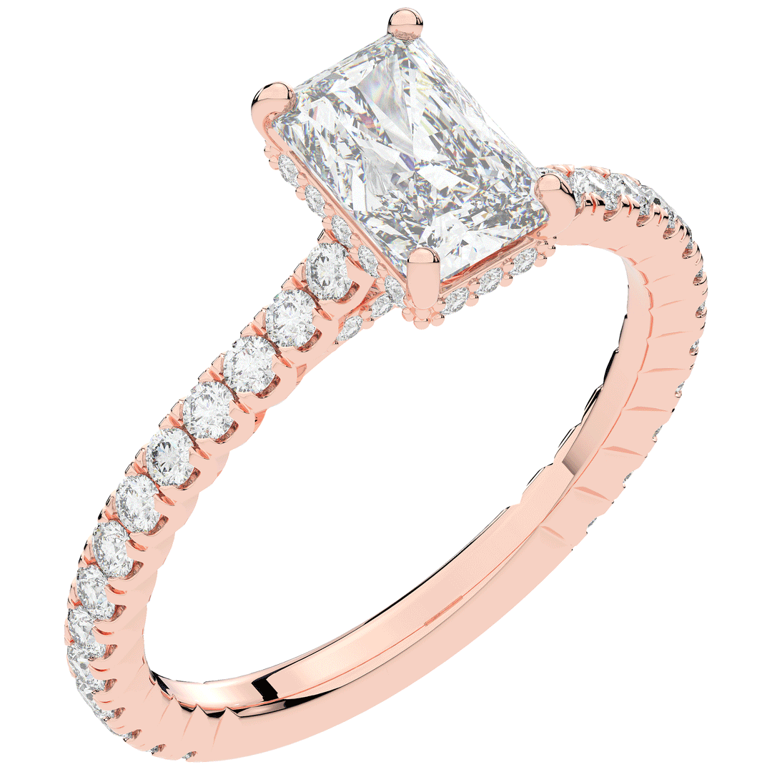 2.10CT.TW RADIANT LAB DIAMOND UNDERHALO SOLITAIRE ENGAGEMENT RING - Nazarelle