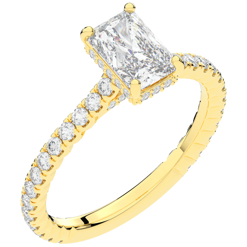 2.10CT.TW RADIANT LAB DIAMOND UNDERHALO SOLITAIRE ENGAGEMENT RING - Nazarelle
