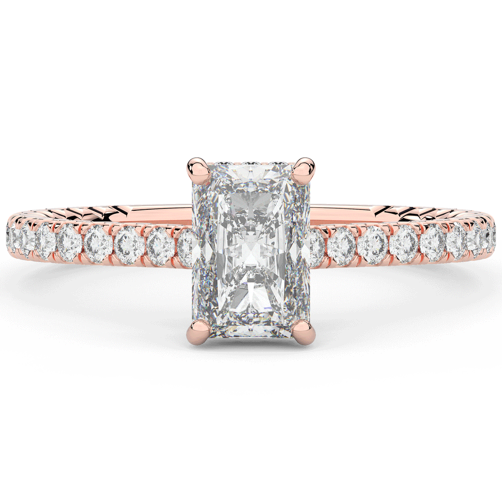 2.10CT.TW RADIANT LAB DIAMOND UNDERHALO SOLITAIRE ENGAGEMENT RING - Nazarelle