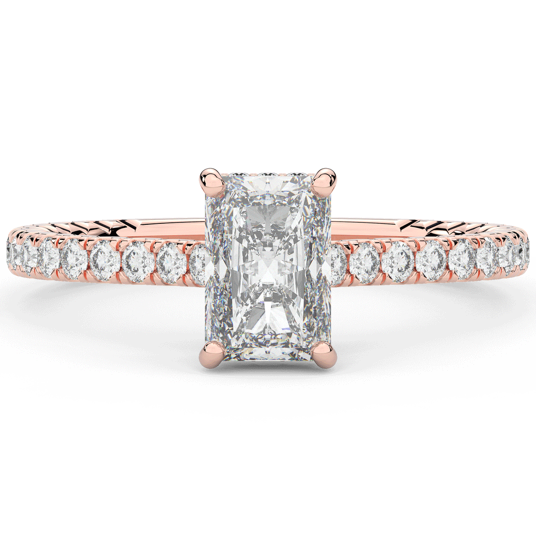 2.10CT.TW RADIANT LAB DIAMOND UNDERHALO SOLITAIRE ENGAGEMENT RING - Nazarelle