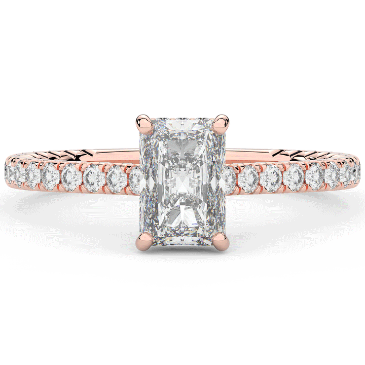 2.10CT.TW RADIANT LAB DIAMOND UNDERHALO SOLITAIRE ENGAGEMENT RING - Nazarelle