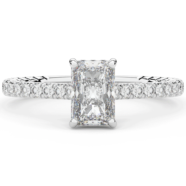 2.10CT.TW RADIANT LAB DIAMOND UNDERHALO SOLITAIRE ENGAGEMENT RING - Nazarelle