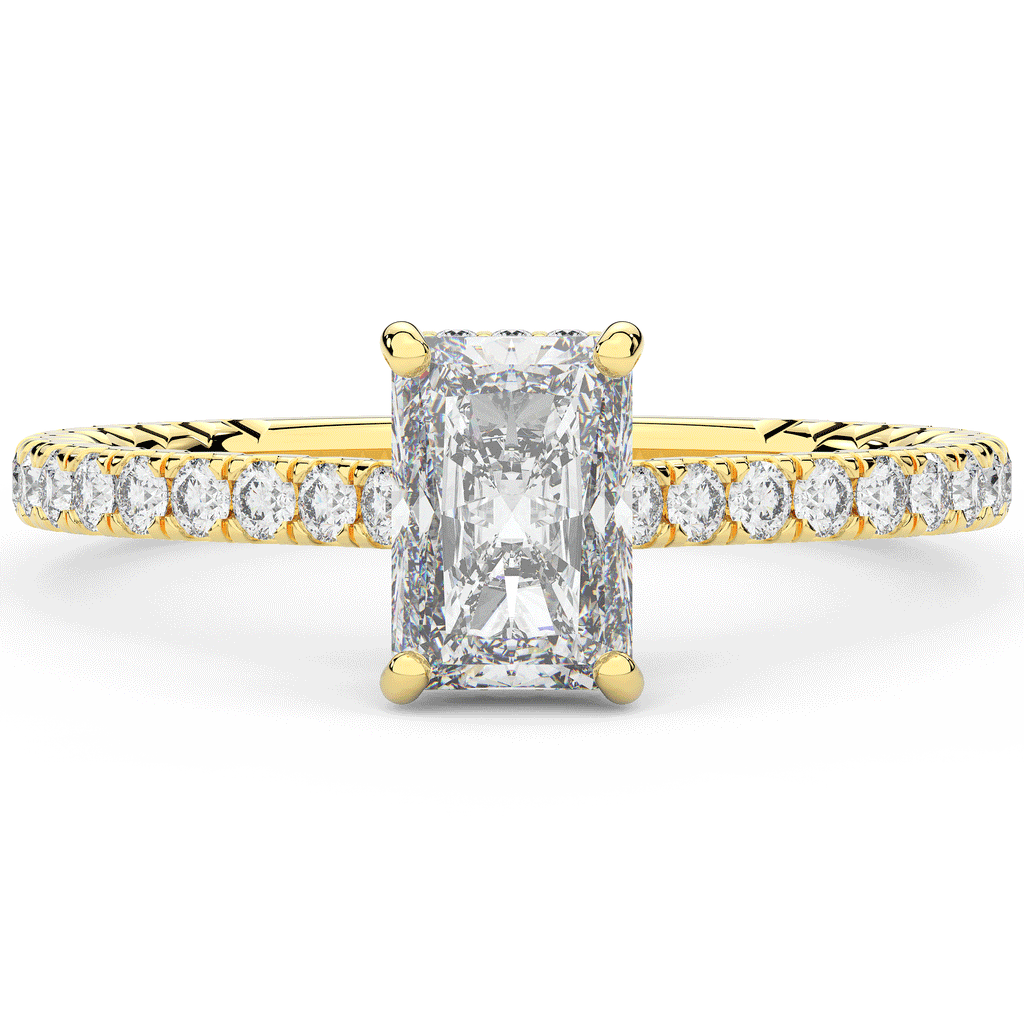 2.10CT.TW RADIANT LAB DIAMOND UNDERHALO SOLITAIRE ENGAGEMENT RING - Nazarelle