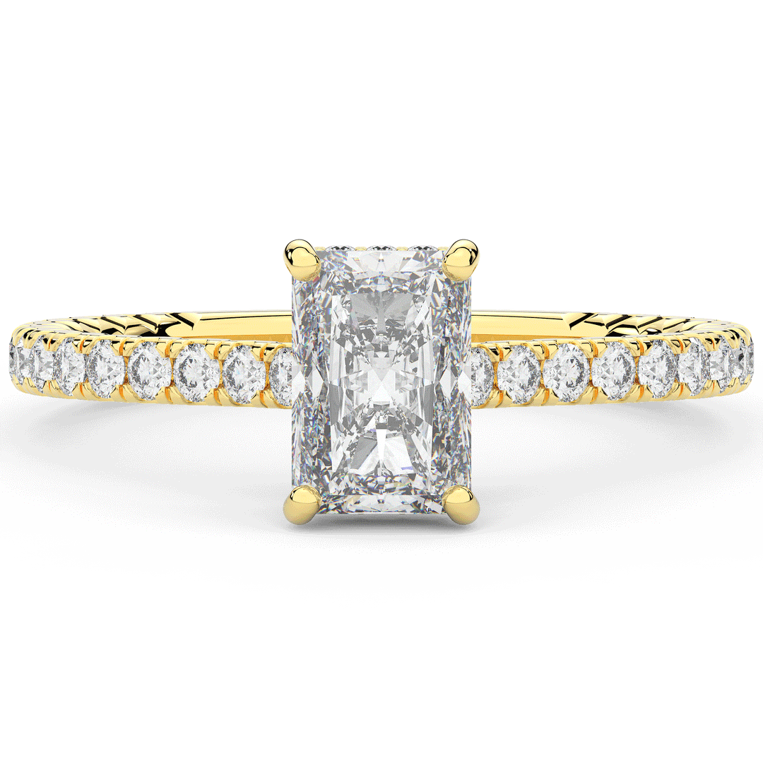 2.10CT.TW RADIANT LAB DIAMOND UNDERHALO SOLITAIRE ENGAGEMENT RING - Nazarelle