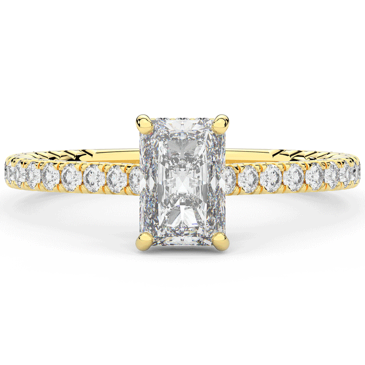 2.10CT.TW RADIANT LAB DIAMOND UNDERHALO SOLITAIRE ENGAGEMENT RING - Nazarelle