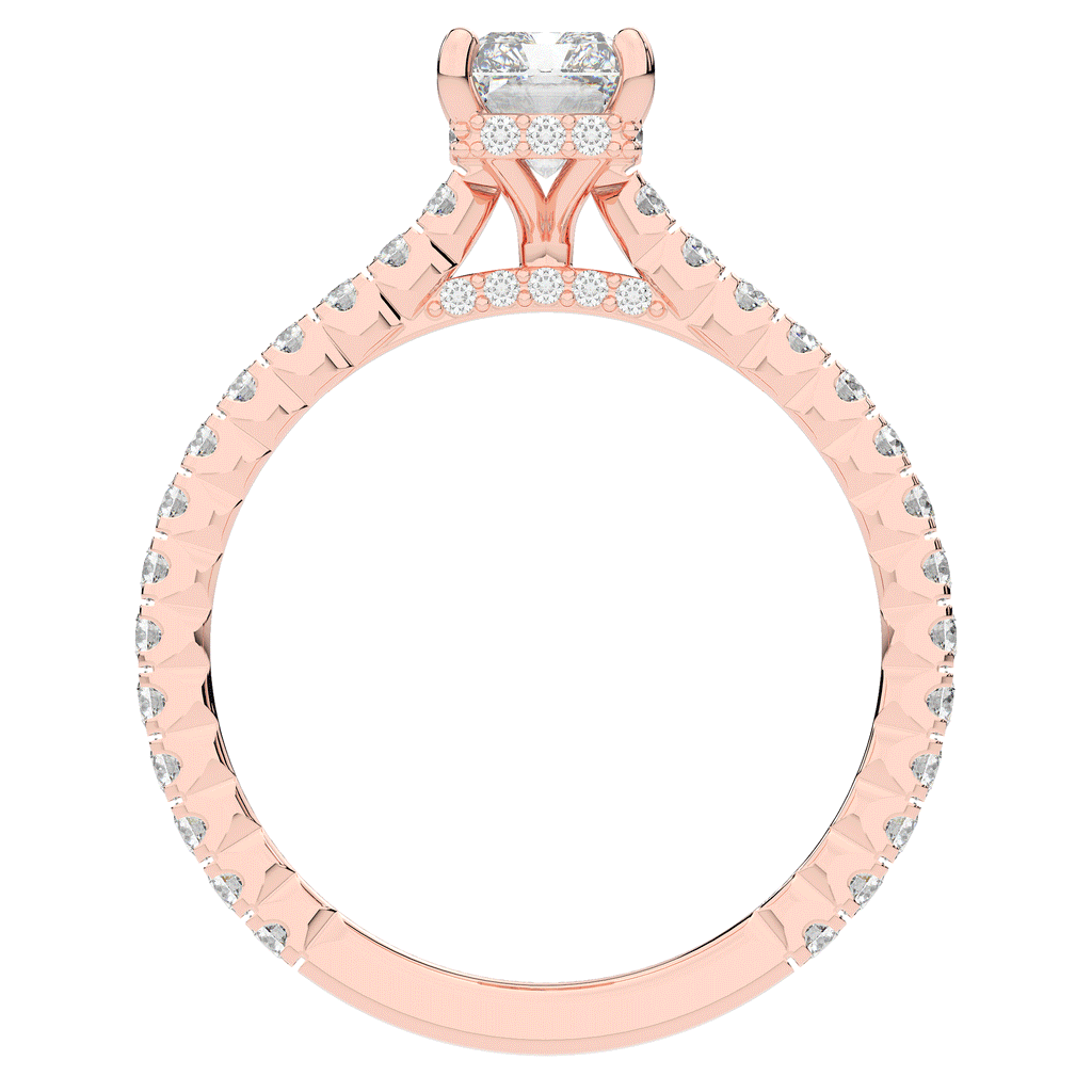 2.10CT.TW RADIANT LAB DIAMOND UNDERHALO SOLITAIRE ENGAGEMENT RING - Nazarelle