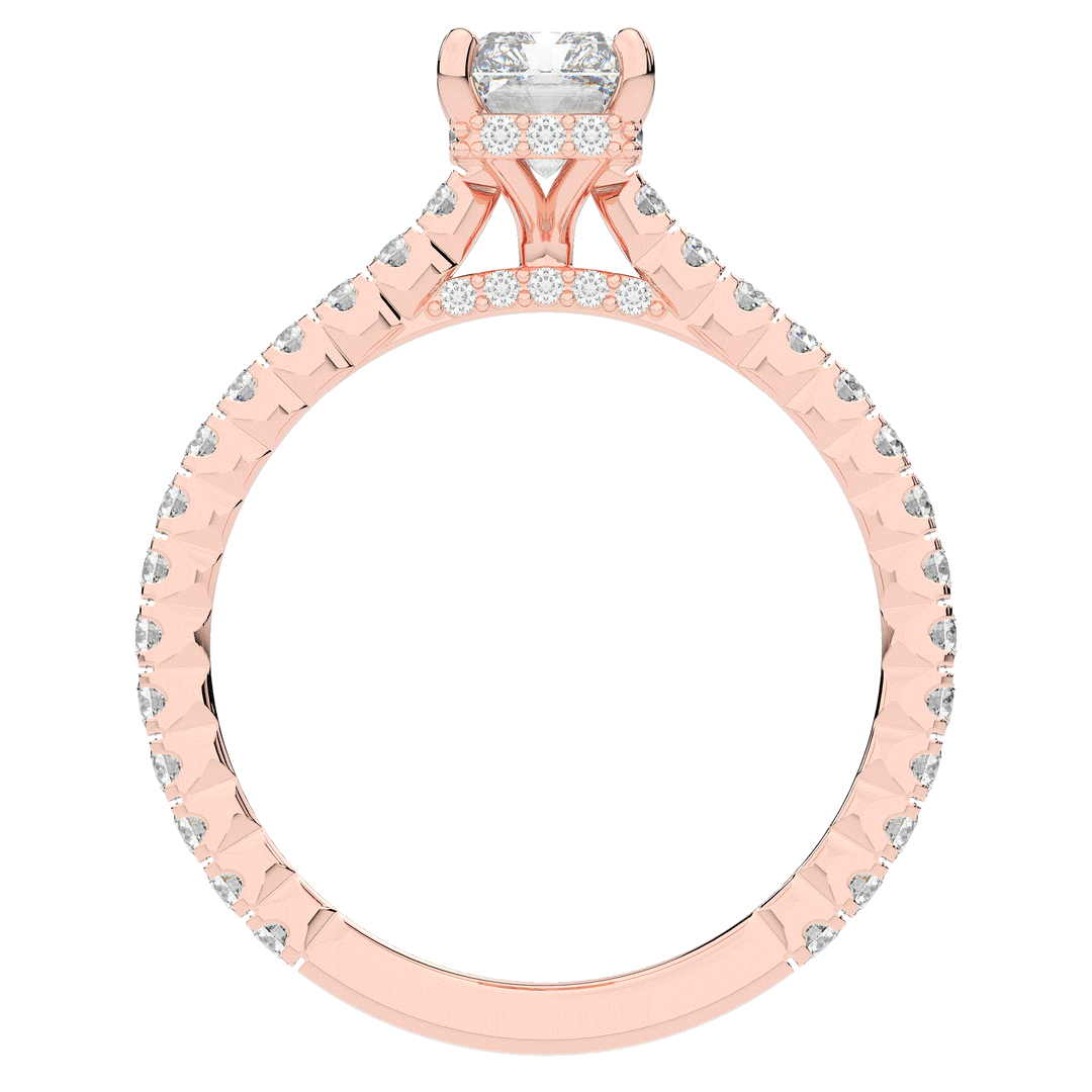 2.10CT.TW RADIANT LAB DIAMOND UNDERHALO SOLITAIRE ENGAGEMENT RING - Nazarelle