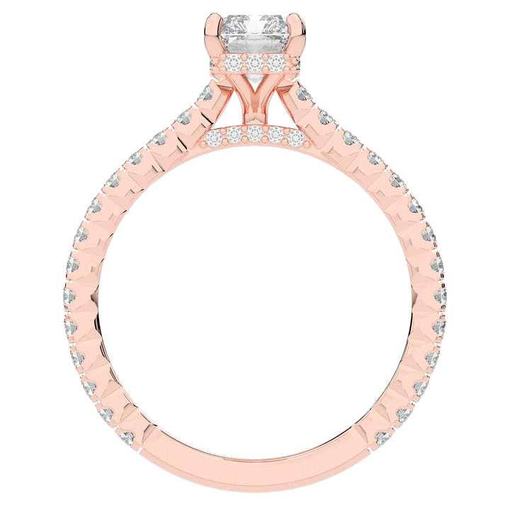 2.10CT.TW RADIANT LAB DIAMOND UNDERHALO SOLITAIRE ENGAGEMENT RING - Nazarelle