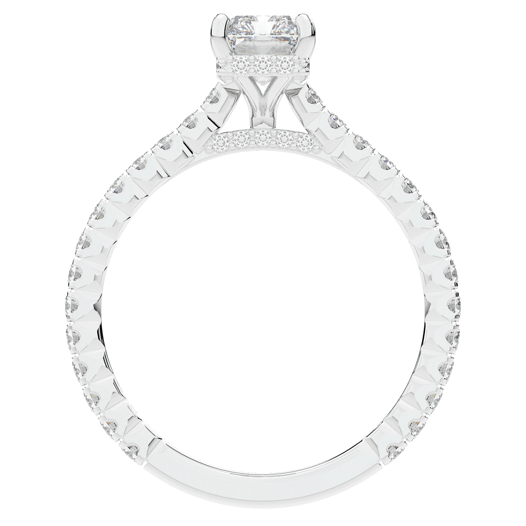 2.10CT.TW RADIANT LAB DIAMOND UNDERHALO SOLITAIRE ENGAGEMENT RING - Nazarelle