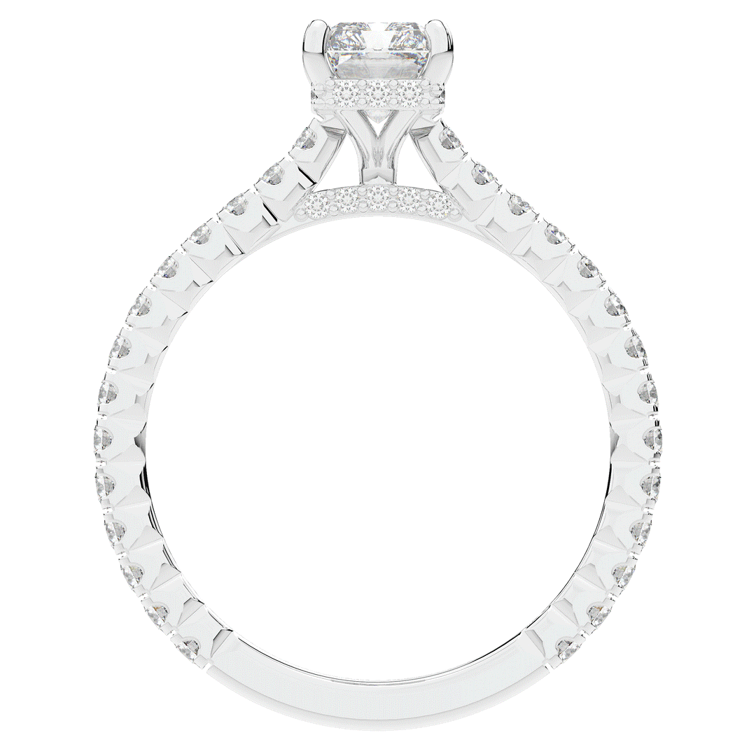 2.10CT.TW RADIANT LAB DIAMOND UNDERHALO SOLITAIRE ENGAGEMENT RING - Nazarelle