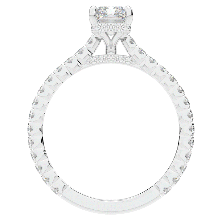 2.10CT.TW RADIANT LAB DIAMOND UNDERHALO SOLITAIRE ENGAGEMENT RING - Nazarelle