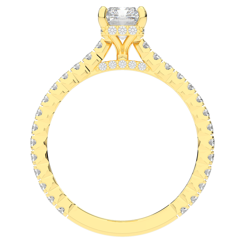 2.10CT.TW RADIANT LAB DIAMOND UNDERHALO SOLITAIRE ENGAGEMENT RING - Nazarelle