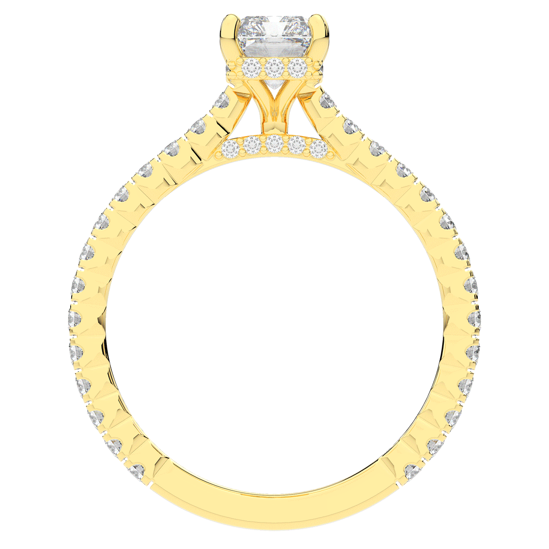 2.10CT.TW RADIANT LAB DIAMOND UNDERHALO SOLITAIRE ENGAGEMENT RING - Nazarelle