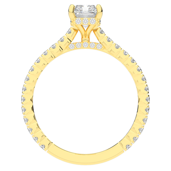 2.10CT.TW RADIANT LAB DIAMOND UNDERHALO SOLITAIRE ENGAGEMENT RING - Nazarelle