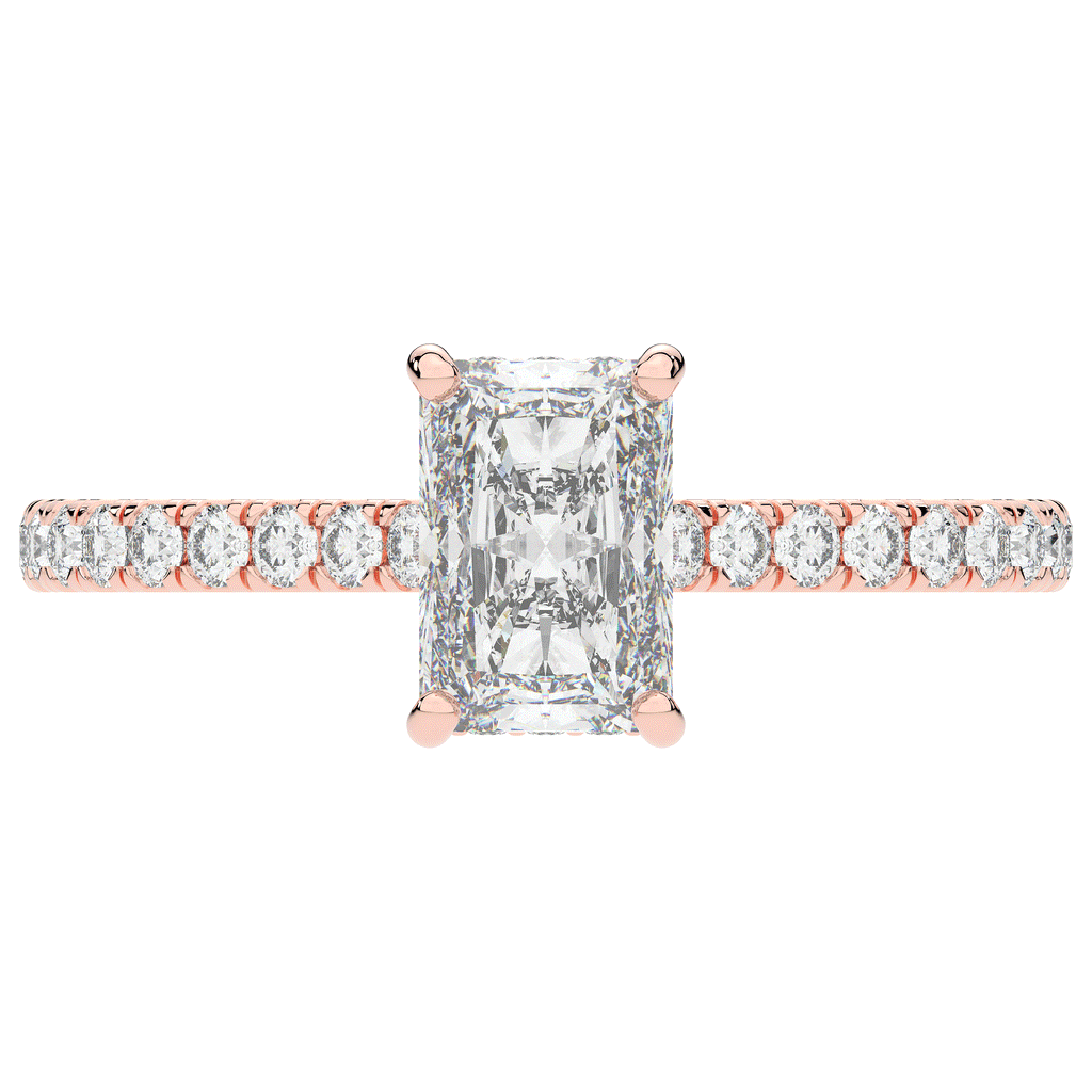 2.10CT.TW RADIANT LAB DIAMOND UNDERHALO SOLITAIRE ENGAGEMENT RING - Nazarelle