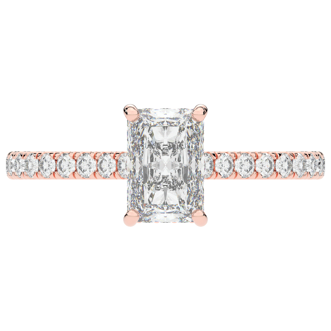 2.10CT.TW RADIANT LAB DIAMOND UNDERHALO SOLITAIRE ENGAGEMENT RING - Nazarelle