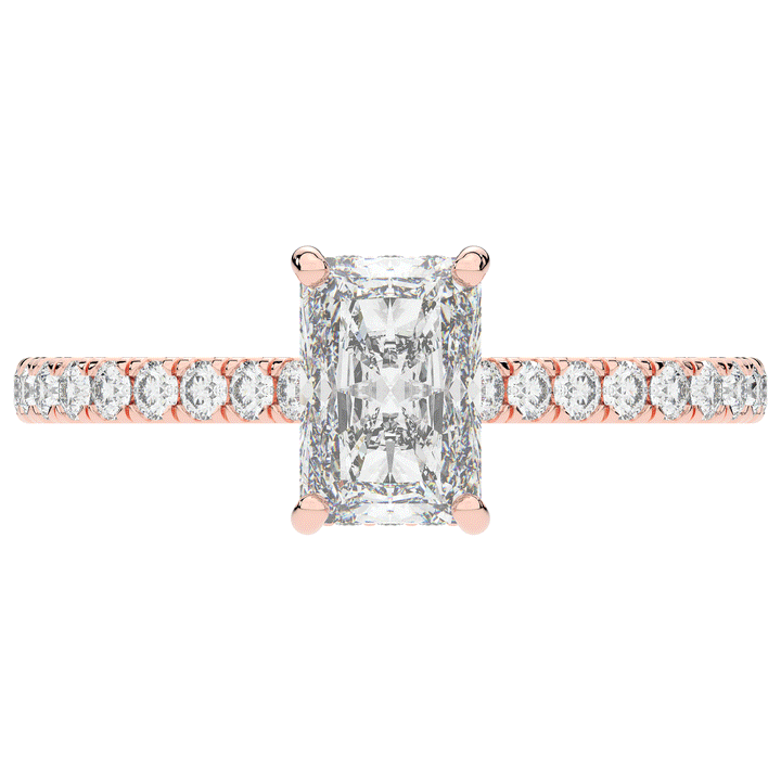 2.10CT.TW RADIANT LAB DIAMOND UNDERHALO SOLITAIRE ENGAGEMENT RING - Nazarelle