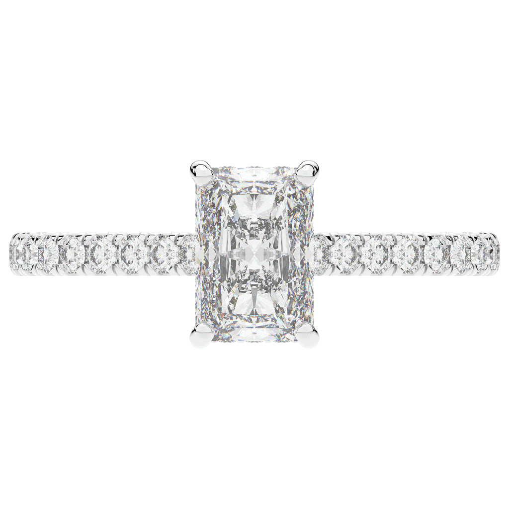 2.10CT.TW RADIANT LAB DIAMOND UNDERHALO SOLITAIRE ENGAGEMENT RING - Nazarelle