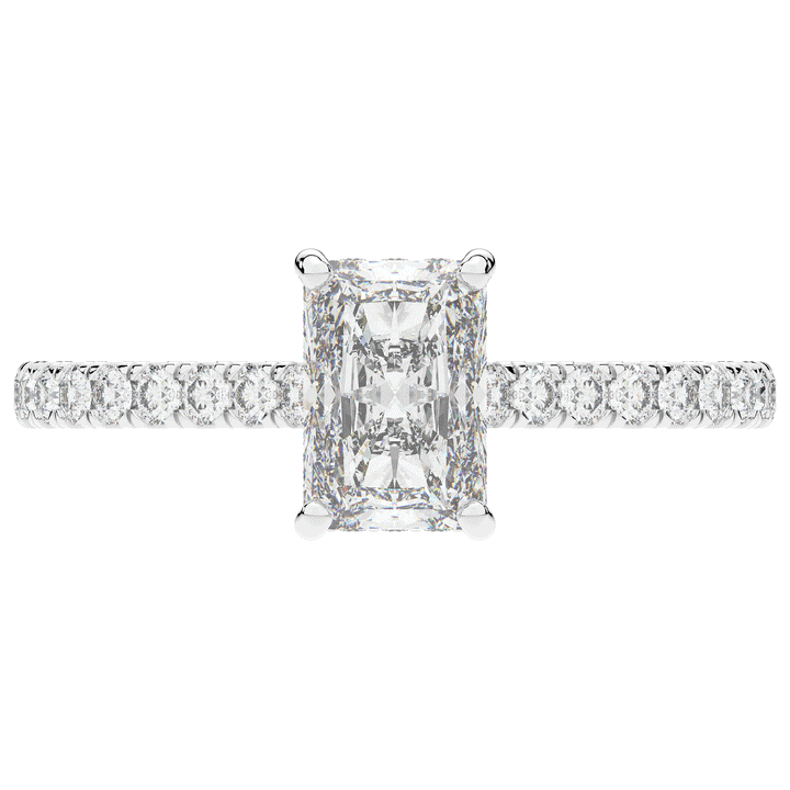 2.10CT.TW RADIANT LAB DIAMOND UNDERHALO SOLITAIRE ENGAGEMENT RING - Nazarelle
