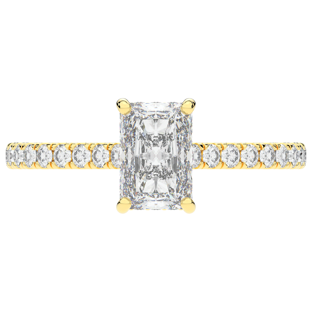 2.10CT.TW RADIANT LAB DIAMOND UNDERHALO SOLITAIRE ENGAGEMENT RING - Nazarelle