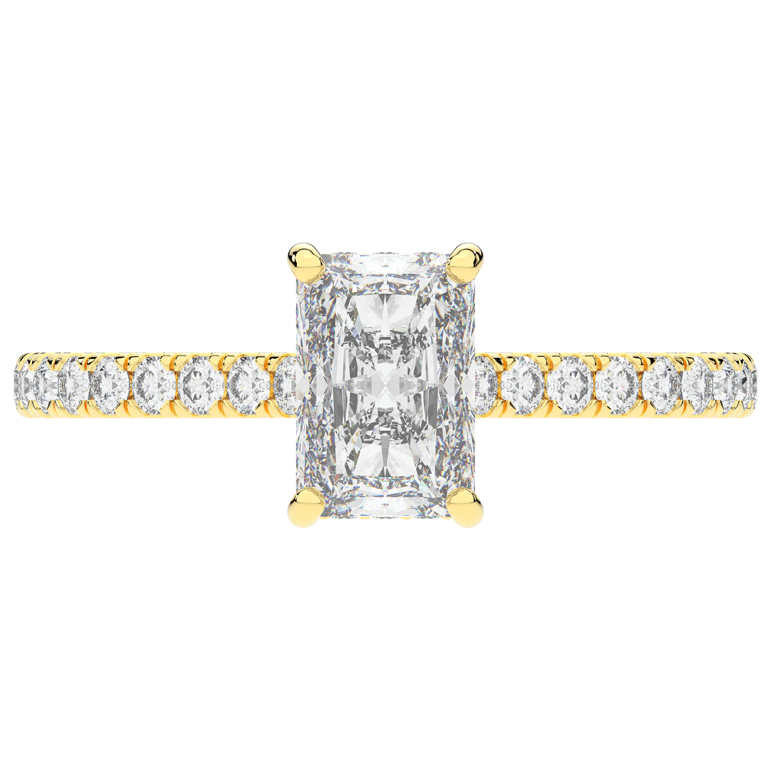 2.10CT.TW RADIANT LAB DIAMOND UNDERHALO SOLITAIRE ENGAGEMENT RING - Nazarelle