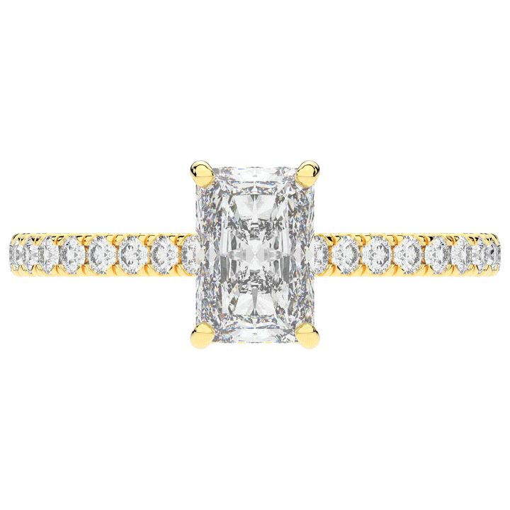 2.10CT.TW RADIANT LAB DIAMOND UNDERHALO SOLITAIRE ENGAGEMENT RING - Nazarelle