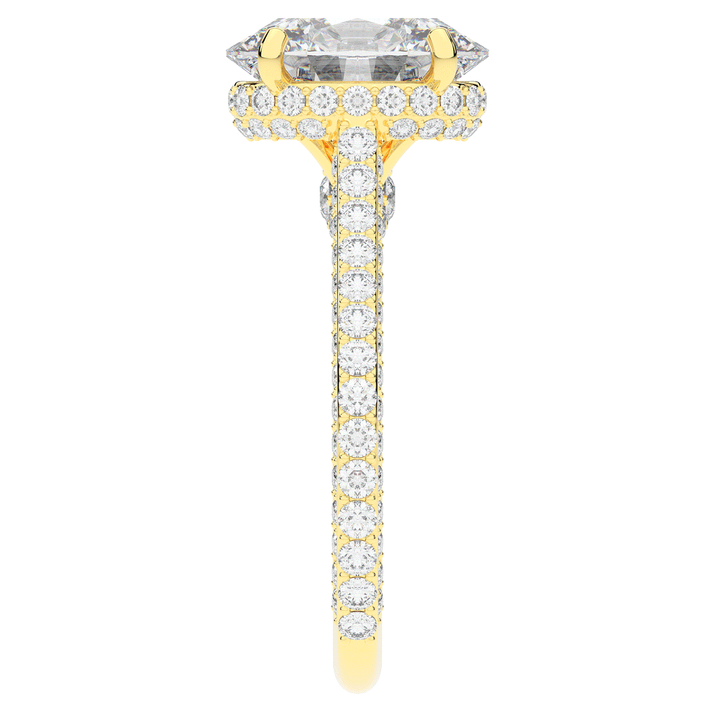 4.00CT.TW OVAL LAB DIAMOND UNDERHALO SOLITAIRE ENGAGEMENT RING - Nazarelle