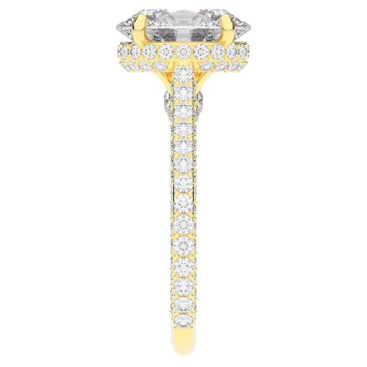 4.00CT.TW OVAL LAB DIAMOND UNDERHALO SOLITAIRE ENGAGEMENT RING - Nazarelle