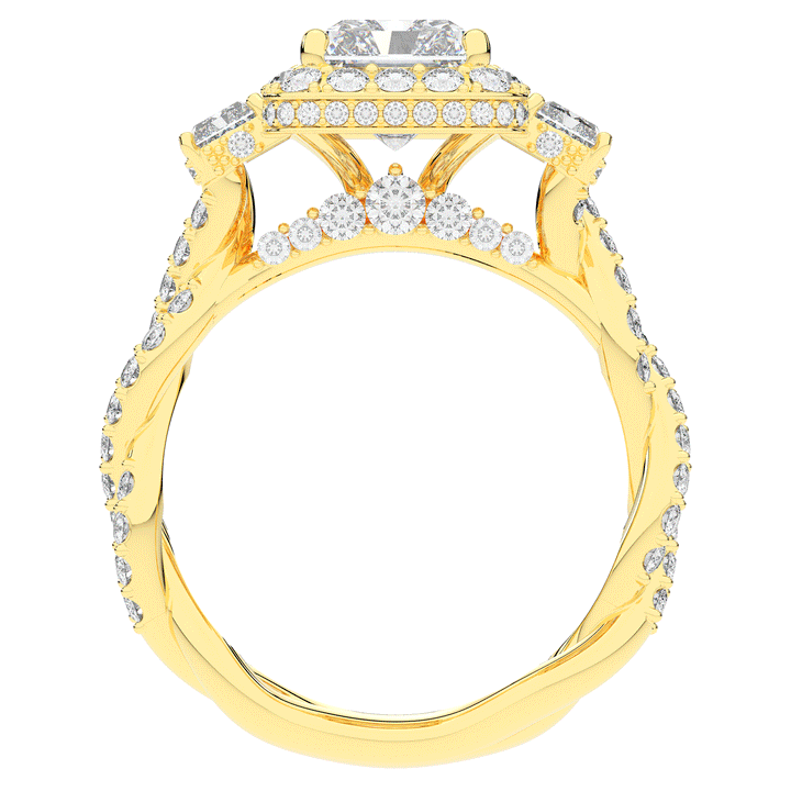 4.70CT.TW RADIANT LAB DIAMOND 3 STONE ENGAGEMENT RING - Nazarelle