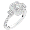 3.20CT.TW RADIANT LAB DIAMOND 3 STONE ENGAGEMENT RING - Nazarelle