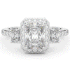 3.20CT.TW RADIANT LAB DIAMOND 3 STONE ENGAGEMENT RING - Nazarelle