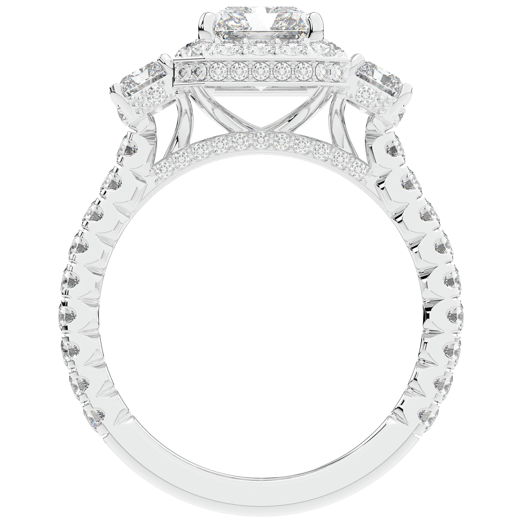 3.20CT.TW RADIANT LAB DIAMOND 3 STONE ENGAGEMENT RING - Nazarelle