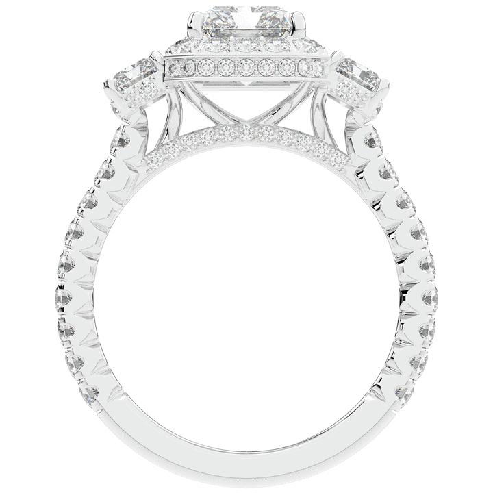 3.20CT.TW RADIANT LAB DIAMOND 3 STONE ENGAGEMENT RING - Nazarelle