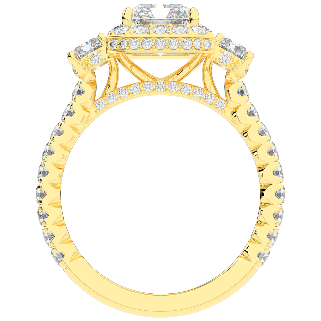 3.20CT.TW RADIANT LAB DIAMOND 3 STONE ENGAGEMENT RING - Nazarelle