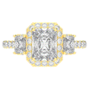 3.20CT.TW RADIANT LAB DIAMOND 3 STONE ENGAGEMENT RING - Nazarelle