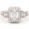 4.70CT.TW EMERALD CUT LAB DIAMOND 3 STONE ENGAGEMENT RING - Nazarelle