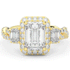4.70CT.TW EMERALD CUT LAB DIAMOND 3 STONE ENGAGEMENT RING - Nazarelle