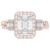4.70CT.TW EMERALD CUT LAB DIAMOND 3 STONE ENGAGEMENT RING - Nazarelle